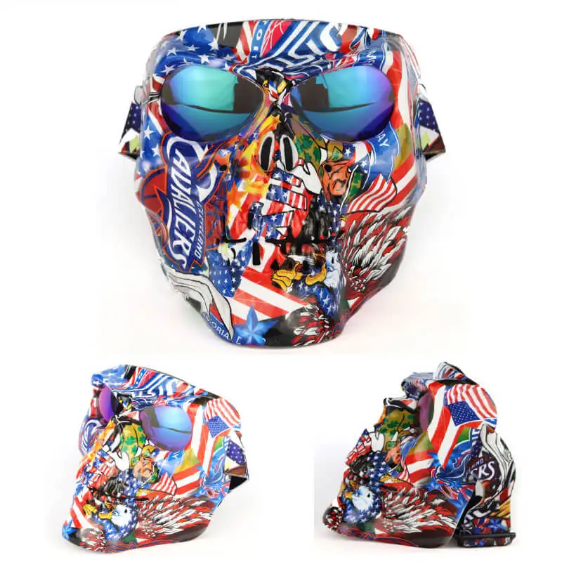 Máscara de Óculos de Proteção Esportes ao ar Óculos de Equitação da Motocicleta Off-road à Prova de Vento Diabo Tático Livre Rosto Escudo Máscara Boca 20 High Quality Automóveis e motos