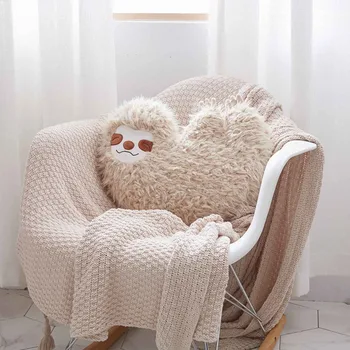 

Furry Sloth Cushion Stuffed Animal Plush Toy Gifts for Kids Home Sofa Decor FPing