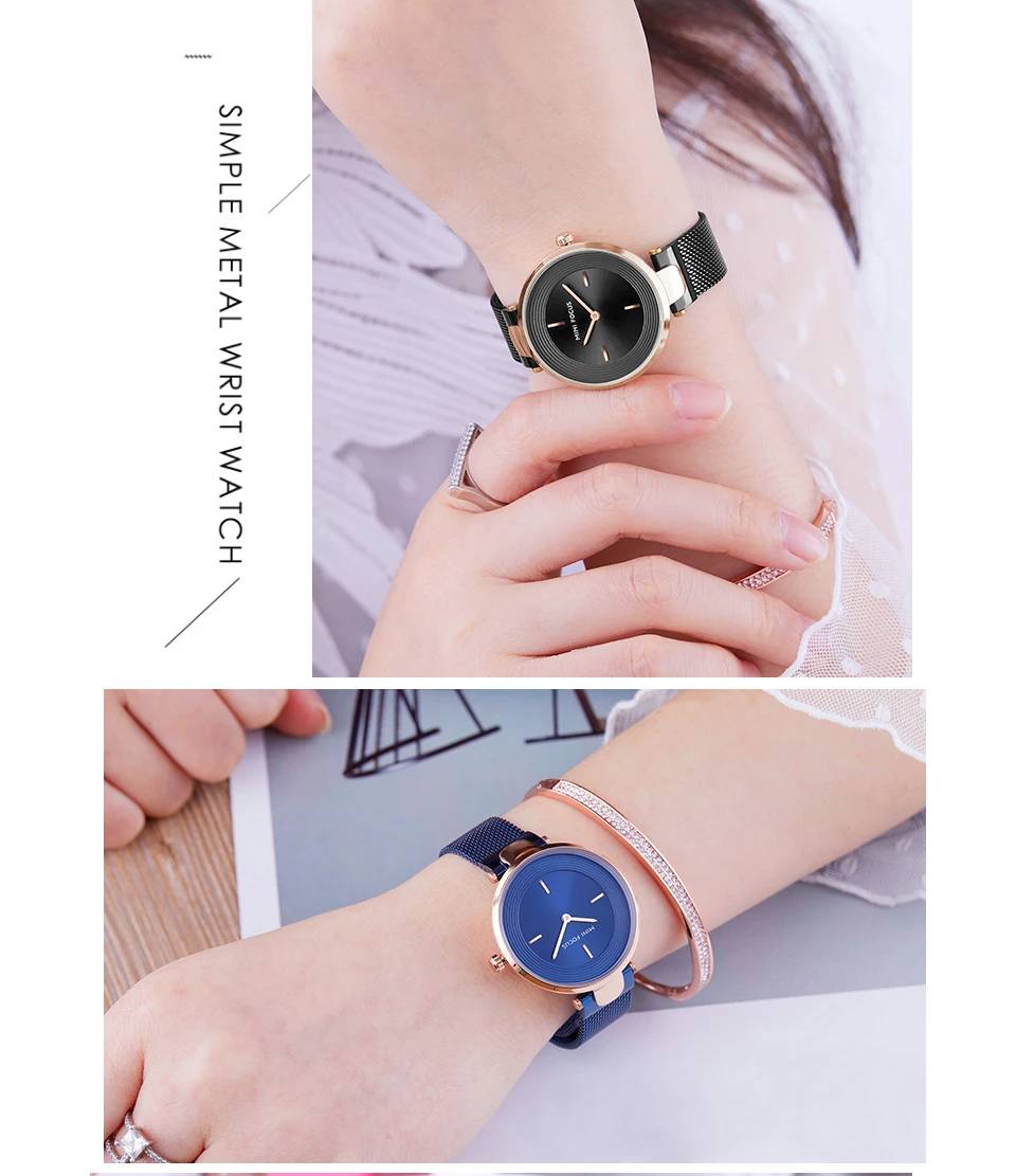 MINI FOCUS Brand Women Watches Luxury Blue Quartz Ladies Watch Women Diamond Bracelet Wrist Watch Female Clock Relogio Feminino