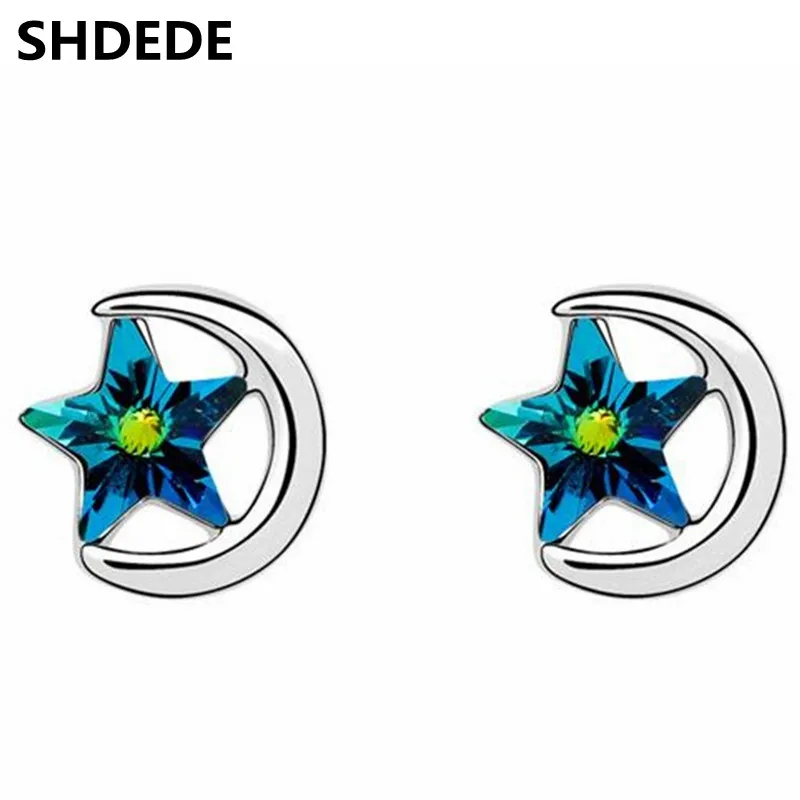 

SHDEDE Jewelry Moon Star Earrings For Women Trendy Accessories Stud Anniversary Gift Crystal from Swarovski -14504