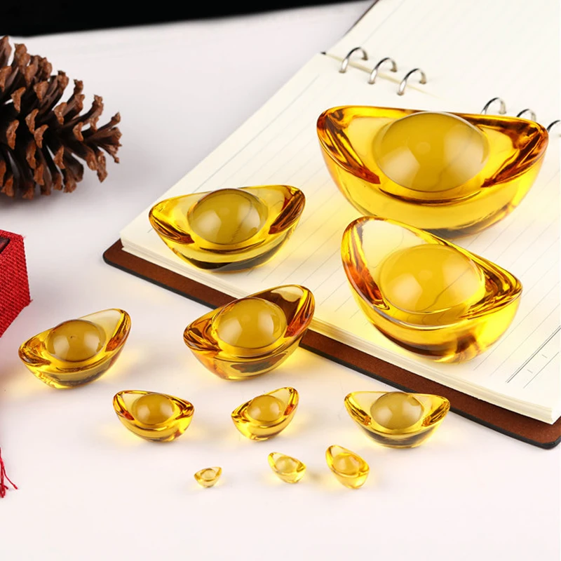 

High Quality Multiple Sizes Organic Transparent Citrine Ingots Home Office Table Decoration Crafts Creative Good Luck Gifts
