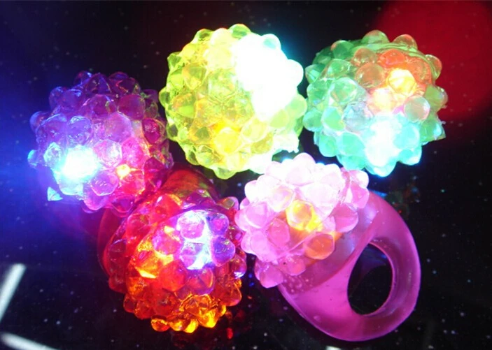 strawberry Led Light Up Flashing Ring Elastic Finger Ring Party Blinking Soft Finger Lights