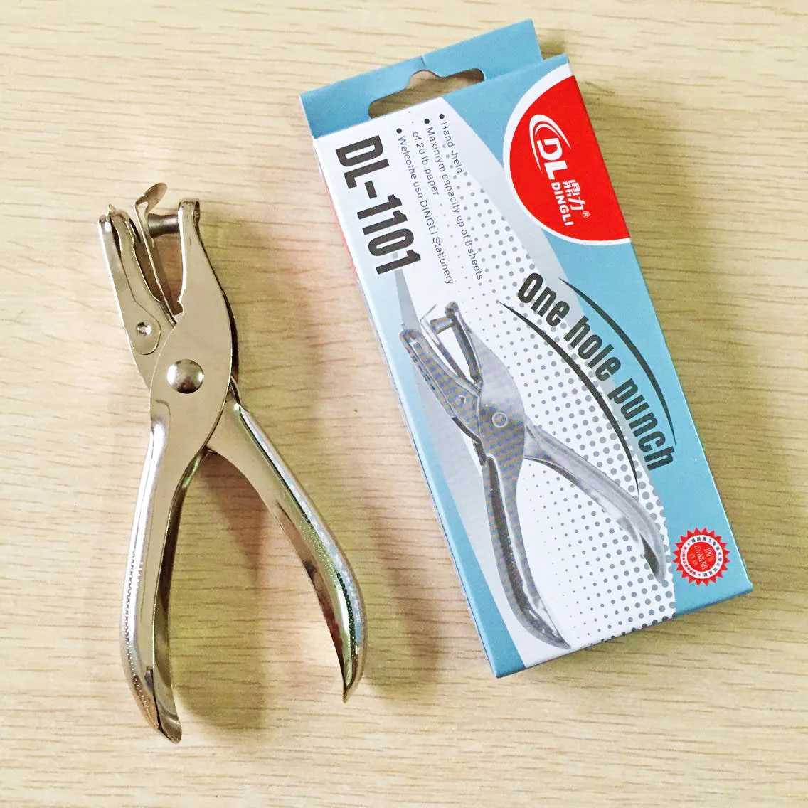 

Office supplies metal hand-held single-hole punch stationery binding punch box wholesale