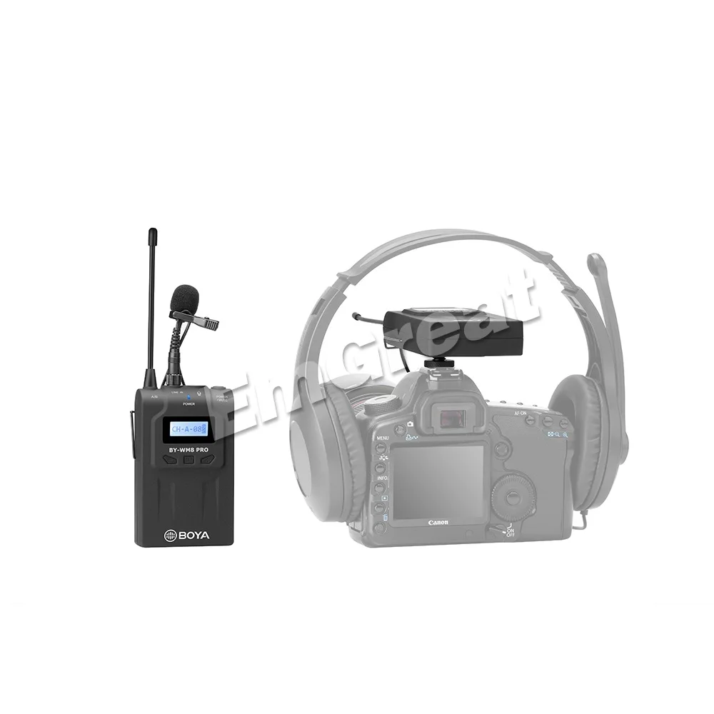 بويا BY-WM8 برو UHF المزدوج اللاسلكية Lavalier ميكروفون نظام لكانون نيكون DSLR كاميرا الفيديو مقابلة بث الفيديو