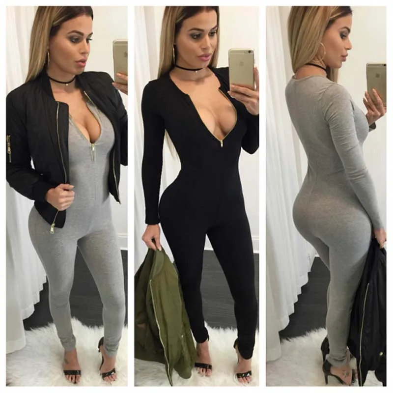 2016 Fashion Femme One Piece Playsuit Fitness Sexy Black