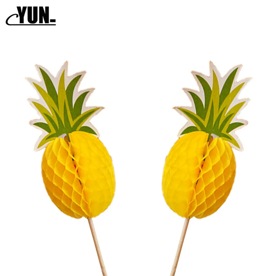 10pcs Baking Cake Decoration Card Insert Pineapple Three-dimensional Flamingo Sign Dessert Table Layout Wedding Decoration 8D (24)