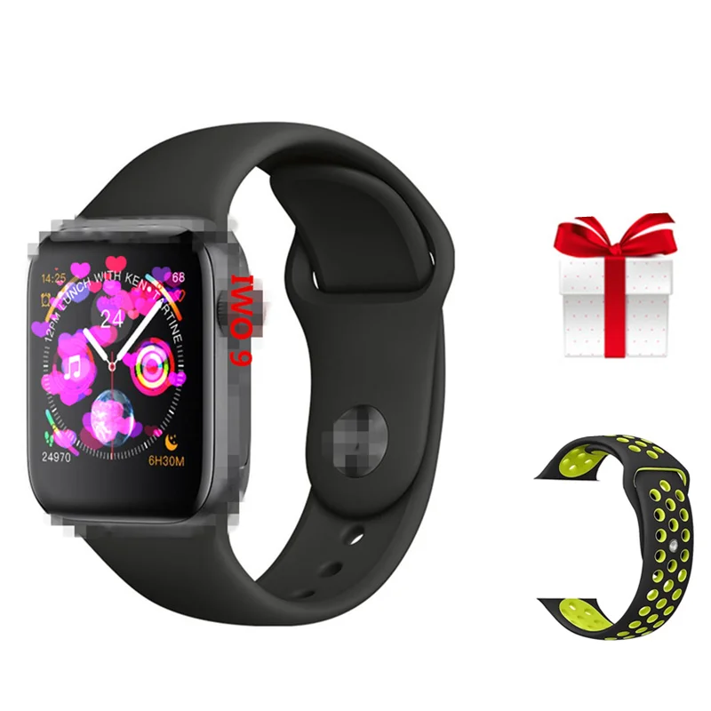 

IWO 9+belt/set Smart Watch 2019 IWO 9 44mm Series 4 Heart Rate Monitor Bluetooth Watch For IOS Android reloj upgrade iwo 5 6 7
