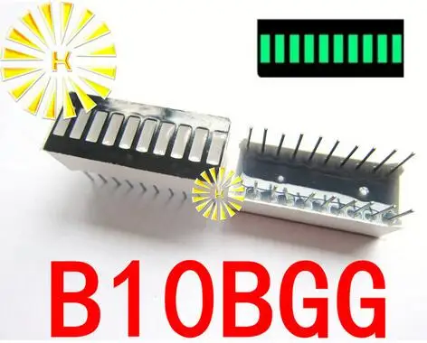 10PCS 10 Segment Green Red Blue Yellow Jade Green White Digital Tube LED Bar 10*25mm Display Module B10G-B10BW led digital tube display