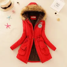 2016 Winter Jacket Women Parka Full zipper hooded Coat cotton liner Cashmere hat Polyester casual slim