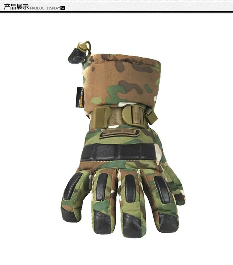 Winter Outdoor Camping&Hiking Ski Gloves Thicken Non-slip Sheep Leather Motorcycle Waterproof Mountain Climbing Sheepskin Gloves (10)