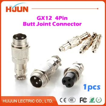 

1pcs GX12 4Pin 12mm High Quality Male & Female Butt Joint Connector Aviation Plug Wire Panel Connector Circular Socket+Plug