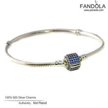 CKK синий кристалл паве застежка браслет серебро 925 ювелирные изделия Pulseras mujer фирменные цепи браслеты для женские украшения