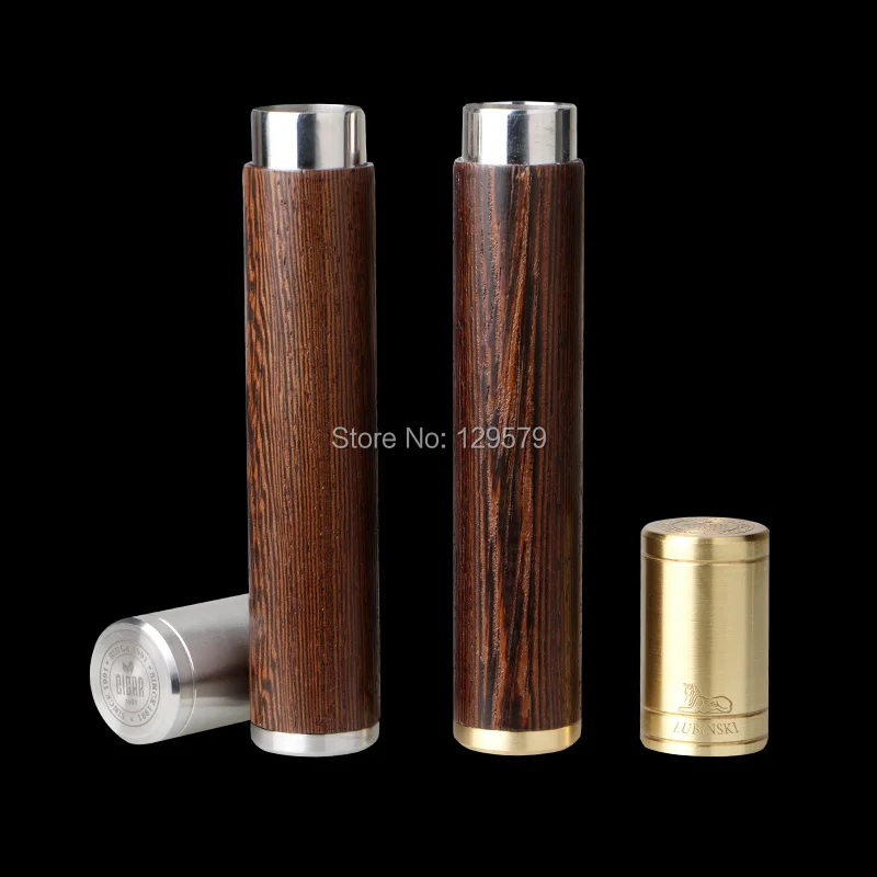 LUBINSKI Silver Wenge Stainless Steel Metal &amp Wood High Quality Cigar Tube Case Mini Humidor Practical Smoking Gadgets | Дом и сад