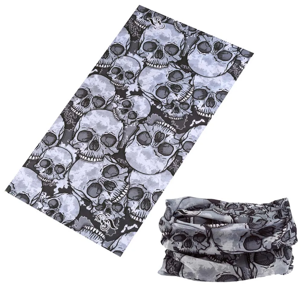 Grey Skull Bandanas Riding Bicycle Motorcycle Riding Variety Turban