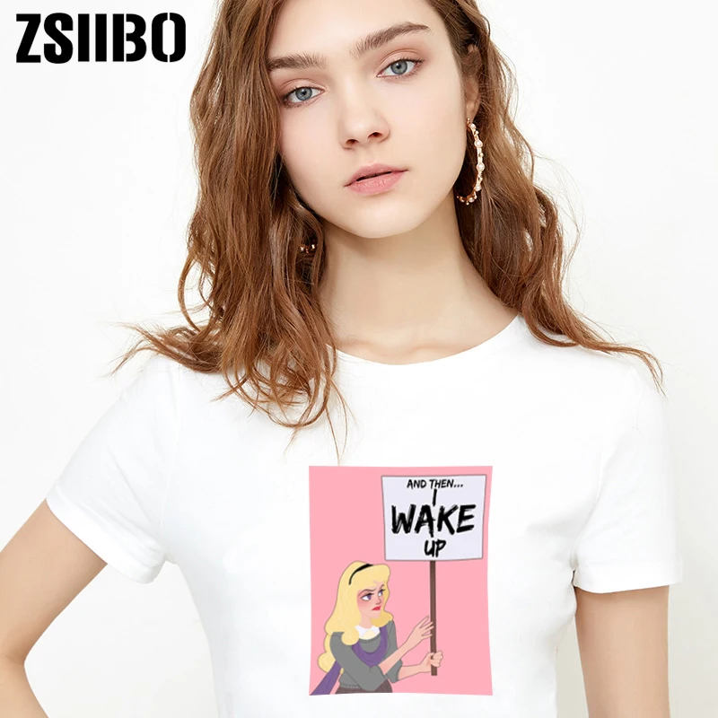 

Harajuku Women T Shirt Spoof Princess Print 2019 Summer Top Tee Women Korean Creative Fashion cute Plus Size Female Clothes