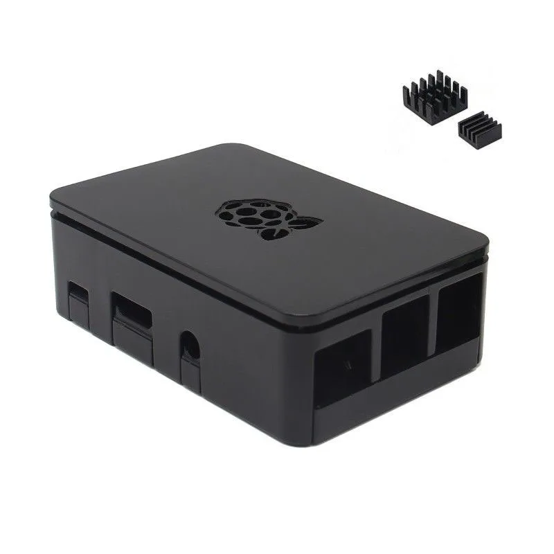 

Black Raspbe-rry Pi Case Enclo sure Box V4 With Heat Sink For Raspb-erry Pi 3/2/B+