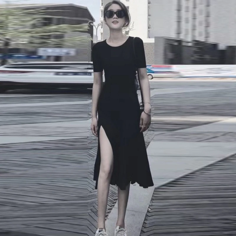 

Maxi T Shirt Dress Women Summer Beach Casual Sexy Boho Elegant Vintage Bandage Bodycon Wrap Black Split Long Dresses Plus Size