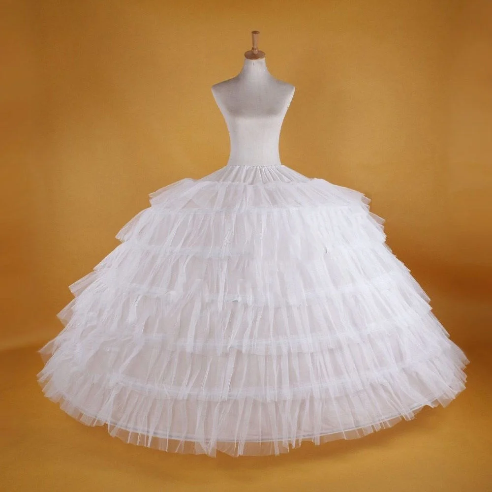 

Fashion WHITE Big 6-HOOP WEDDING BRIDAL PROM PETTICOAT UNDERSKIRT CRINOLINE