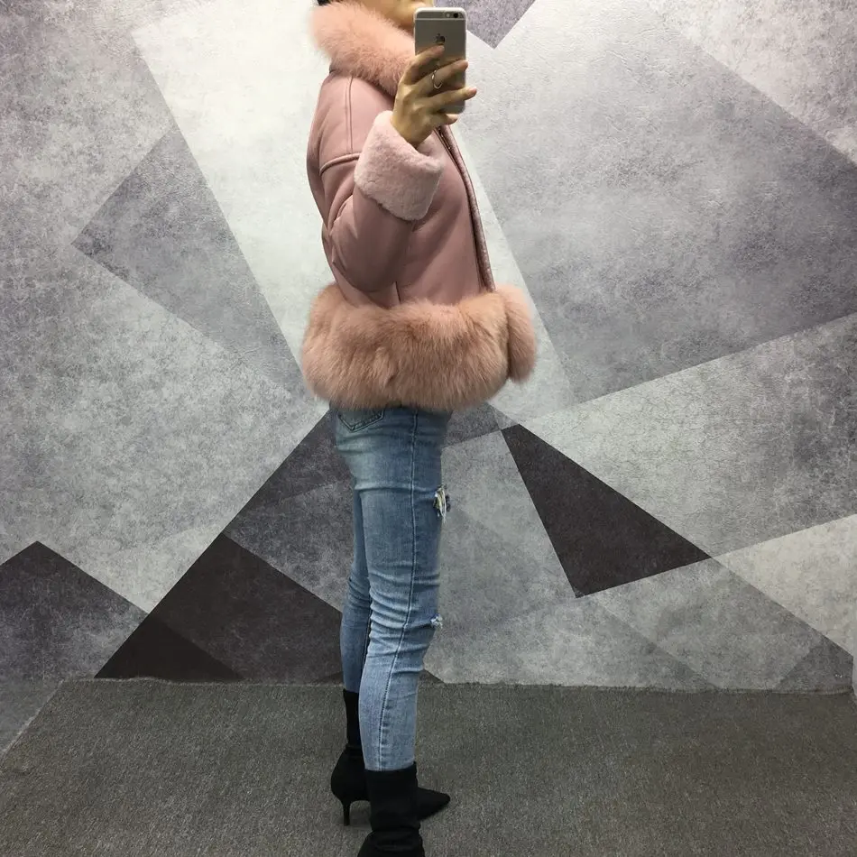 women genuine leather jacket with fur (14)