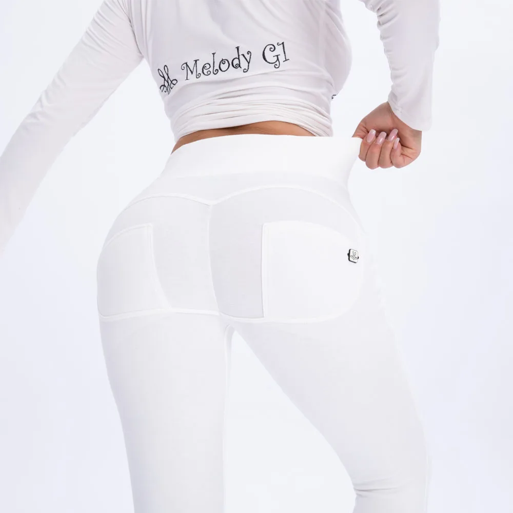 tight white yoga pants