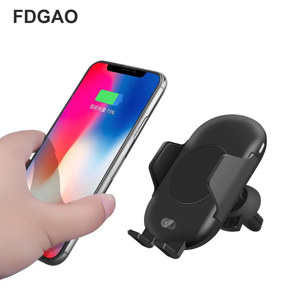 

FDGAO Car Wireless Charger For iPhone X XS XR Infrared Sensor Fast Wireless Charging Car Air Vent Phone Holder For Samsung S8 S9