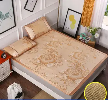 

Sheet On Elastic Ice Silk Cooling Summer Sleeping Mat Folding Light Tan Fitted Sheet Set Fitted Sheet With Pillowcase