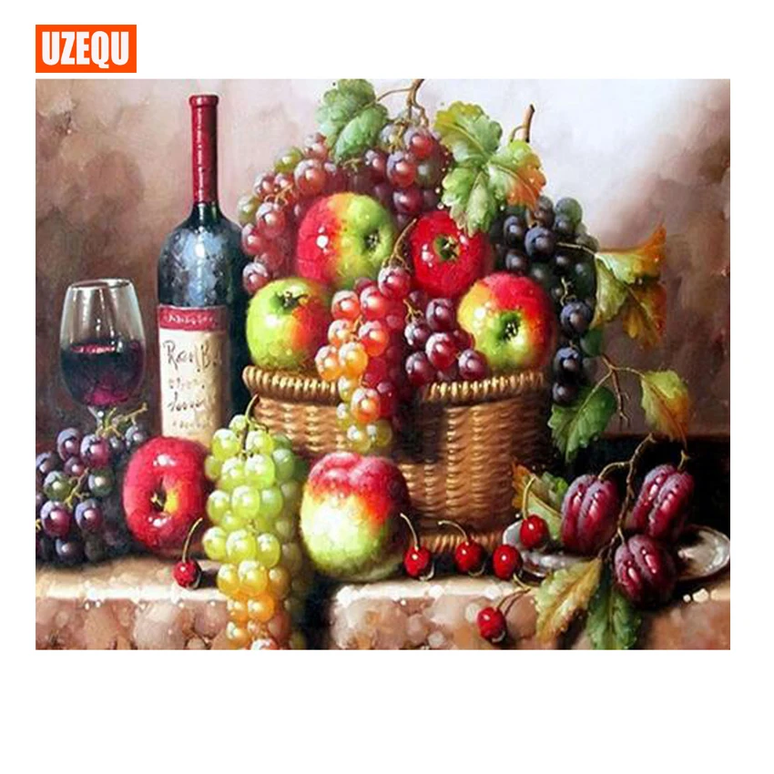 Uzequ 5d Diy Elmas Boyama Capraz Dikis Meyve Sepeti Kristal Elmas