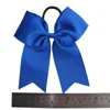 2 PCS 6 inch Bow WITH Elalstic Bobble Loop Big Cheer Leading Hair Bow Ribbons Baby Girls 3