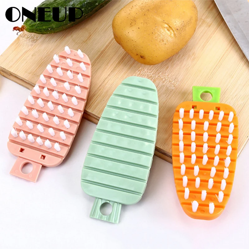 

ONEUP Vegetable Cleaning Brush Cuisine Vegetable Surface Cleaning Portable Corn Cucumber Fruit Washing Cleaning Scrub Menu Brush