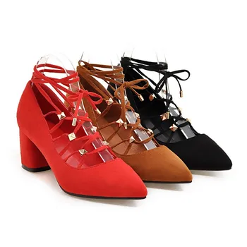 

Gladiator High Heels Women Pumps Shoes Heel Women Suede Natural High Quality