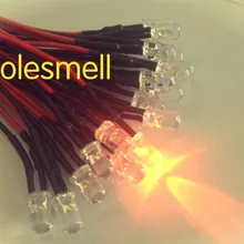 100 шт. 5 мм 5 в оранжевая Прозрачная Круглая светодиодный светильник Набор Предварительно проводных 5 мм оранжевый 5 В DC Проводной