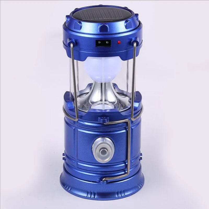 Vintage 6 LEDs Rechargeable Camping Light Collapsible Solar Camping