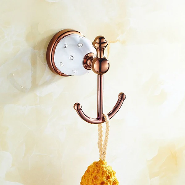 Free Shipping European Style Rose Gold Diamond Towel Holder Decorative
