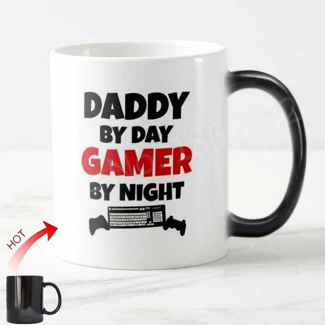 Funny Quirky Gamer Dad Gifts Daddy by Day Gamer by Night Magic Mugs