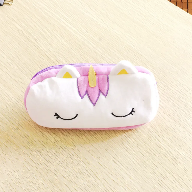 20 см мягкий плюшевый Чехол Карандаш сумка кошелек брелок Kawaii Единорог животное