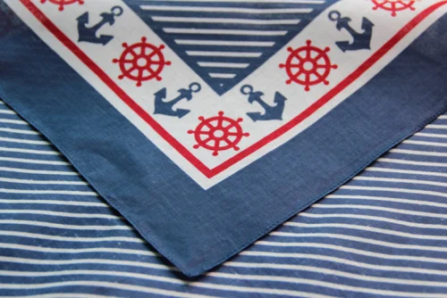 Women Men handkerchief kerchief cotton /boat anchor printed 68cm/Many Uses