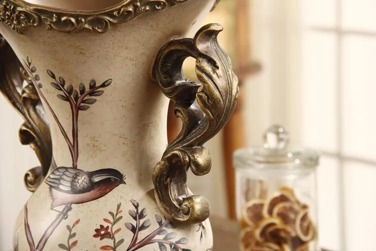 Европейская ваза из смолы, двойной цветок уха, украшение для дома, новое украшение для гостиной, обеденный стол, Декор