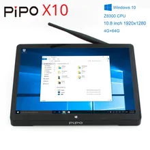 New 10.8 Inch 1920*1280 PIPO X10 Mini PC Windows 10 TV Box Z8300 Quad Core 4G RAM 64G ROM HDMI Media Box Bluetooth Win10