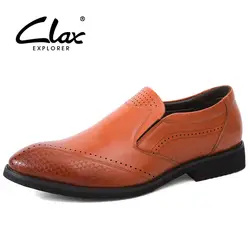 CLAX/мужские кожаные туфли с острым носком, сезон весна-лето 2019, модельные туфли, мужская деловая обувь без шнуровки, броги, свадебные туфли