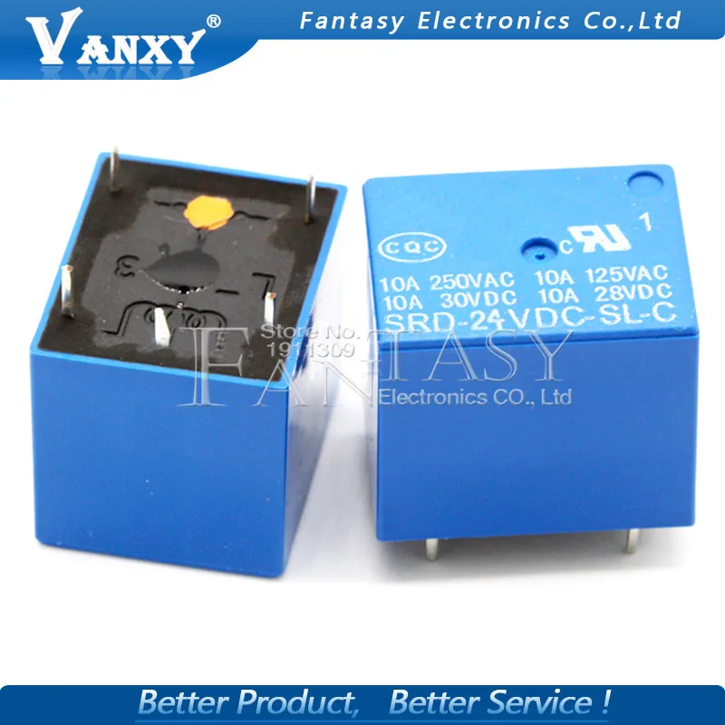 

5PCS/LOT Relay SRD-24VDC-SL-C SRD-24VDC-SL SRD-24VDC SRD-24V relays 5PINS 24V DC High Quality