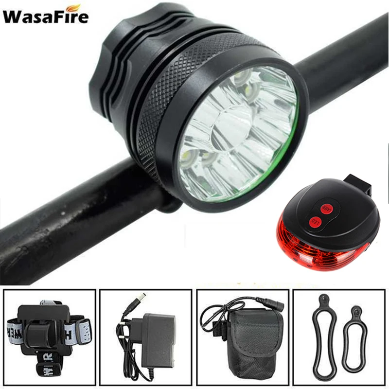 WasaFire 20000lm 12x XM-L T6 светодиодный велосипедный Светильник Велоспорт велосипед фара + 9600 мАч 18650 Батарея упаковке с открытыми порами + лазер велос... WasaFire 20000lm 12x XM-L T6 светодиодный велосипедный Светильник Велоспорт велосипед фара + 9600 мАч 18650 Батарея упаковке с открытыми порами + лазер велос...