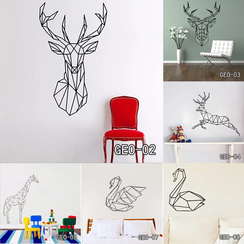 

Geometric Animals Vinyl Wall Stickers Home Decor For Wall Decoration A Variety Of Colors To Choose From Kids Wall Decals