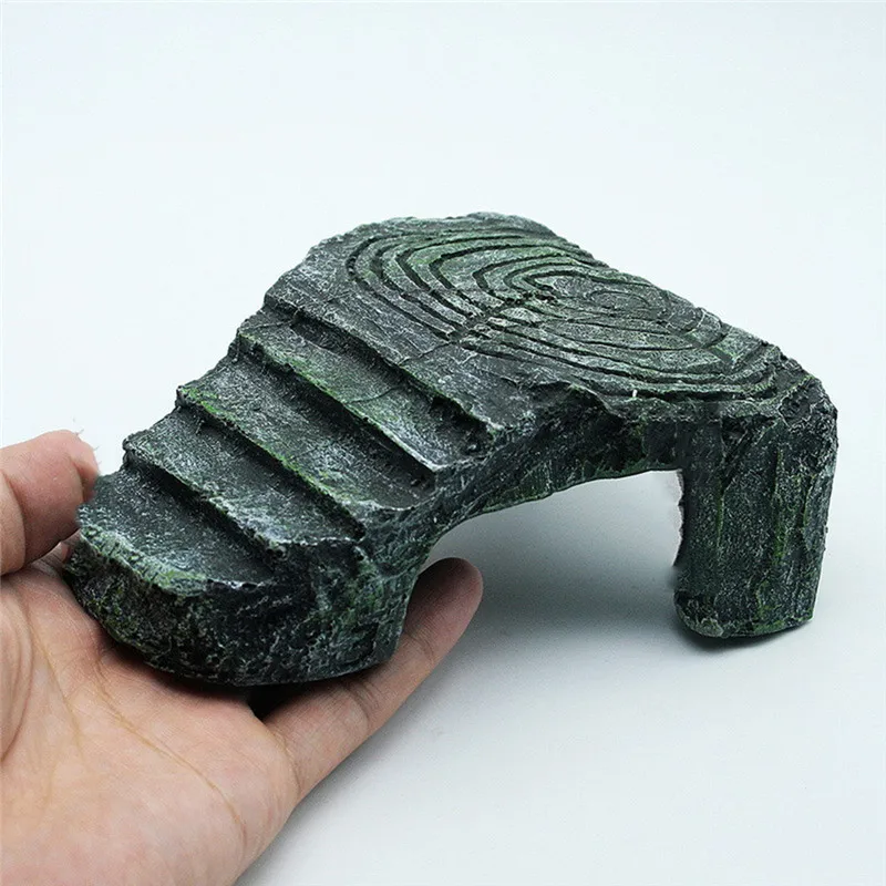 Resin-Turtle-Amphibians-Tortoise-Basking-Reptile-Platform-Tank-Aquatic-Water-Rock-Ladder-Basking-Island-Climb