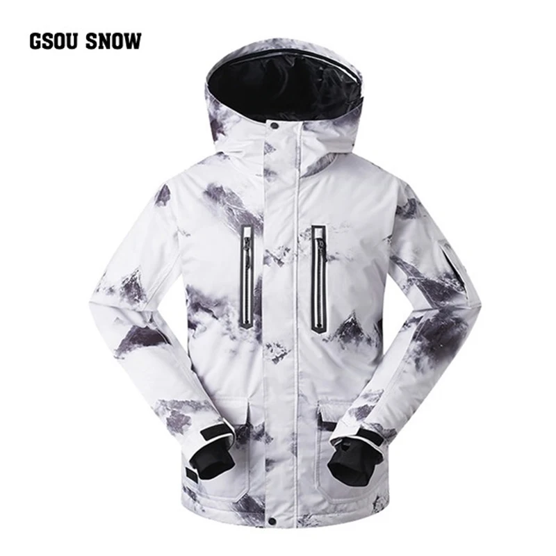 Gsou Лыжная куртка мужская зимняя ветрозащитная-30 градусов теплая уличная спортивная Высококачественная Лыжная рубашка Мужская Размер s-xl