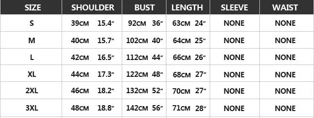 Men Suit Vest-Size Chart