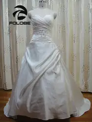 Vestidos De Festa индивидуальный заказ Реальные фотографии Милая Плиссированные Бисер Блёстки линии свадебные Платья для женщин Свадебные платья