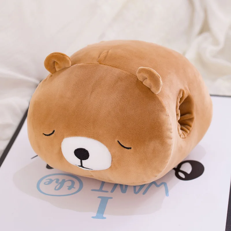  Children's plush toys 30cm cartoon warm hand pillow hand warm handkerchief napping pillow bear plus