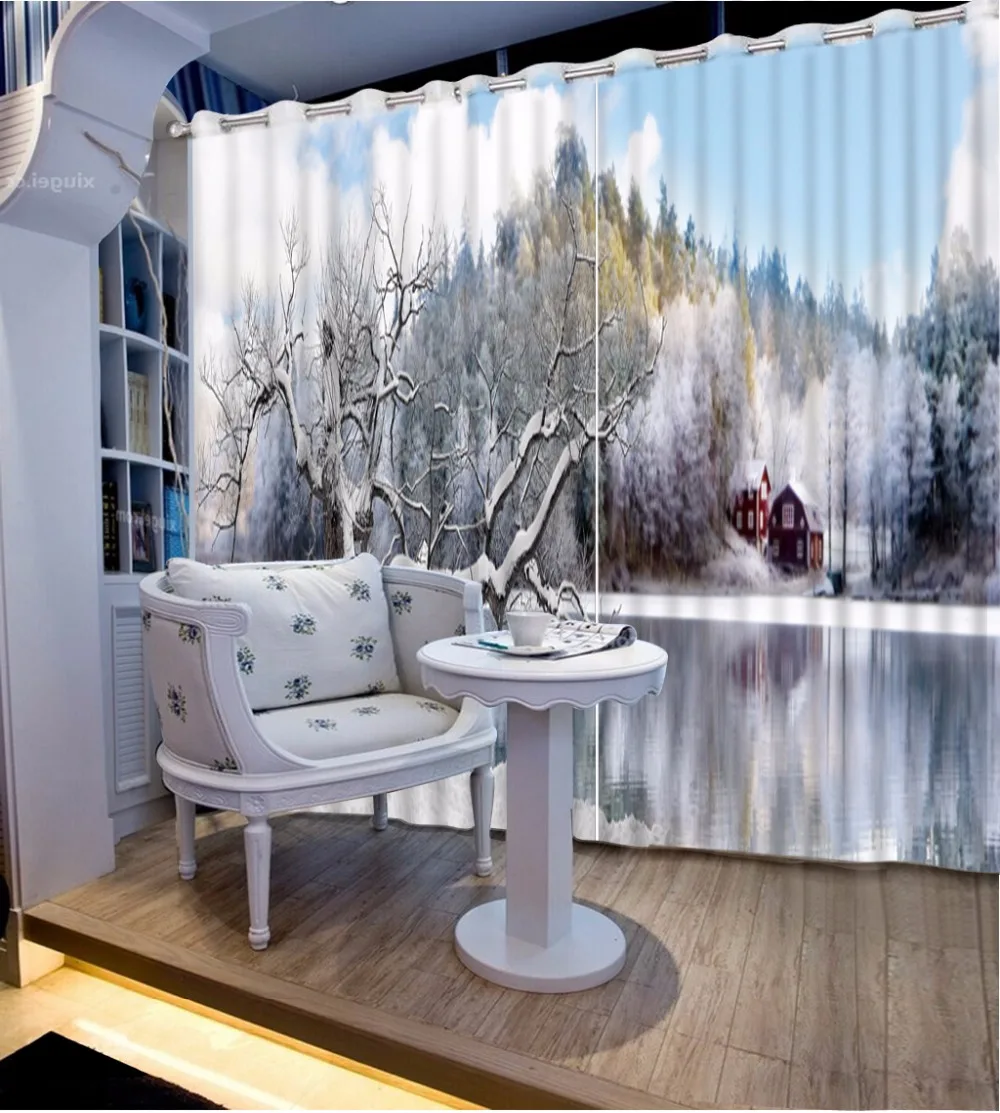 

Modern Fashion Curtains Printing snow scenery Curtains For Living room Bedroom 3D Window Curtains For Home Decoration