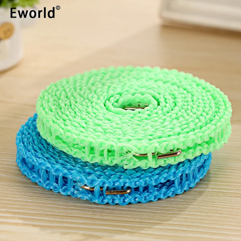 

Eworld Outdoor 5m Length Nylon Non-slip Drying Clothes Hanger Rope Clothesline Washing Line With Metal Hook Laundry Storage Rack