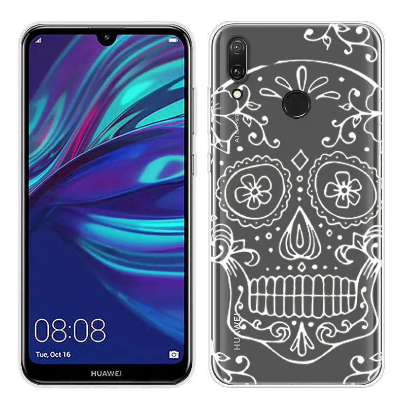 Cartoon Case for Huawei Y6 2019 Case Soft Silicone Back Cover Phone Case For Y7 2019 Honor 8x 9 10 Clear TPU Y 6 2019 Cover Capa (2)